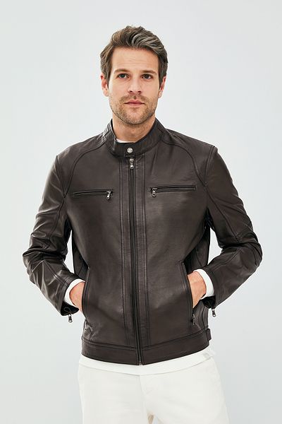 Derimod Alanzo Men's Mink Leather Jacket - 20sge633047
