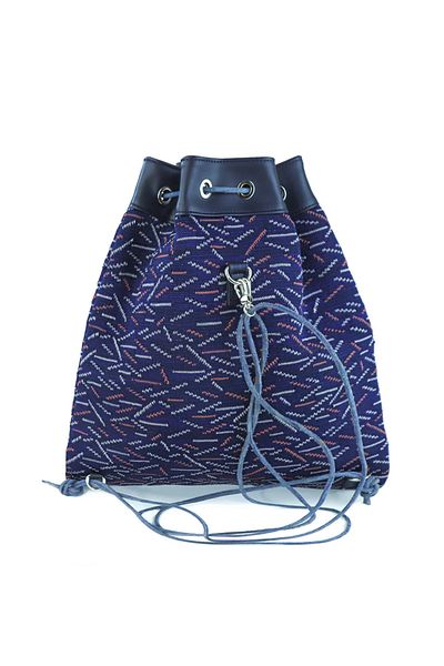 D'ylla Atelier Rucsac de damă din material textil din seria Toth cu detaliu din piele artificială 38x37 cm - Rhea Toth albastru bleumarin