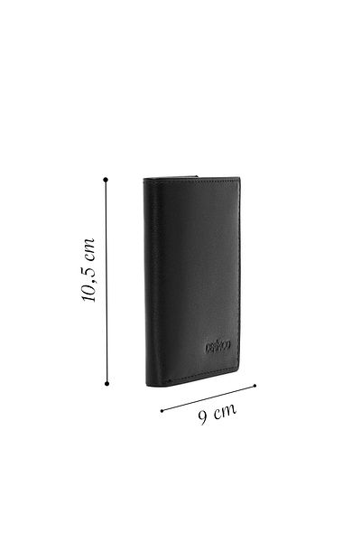Derimod Black Leather Men's Card Holder - 000a2d301218