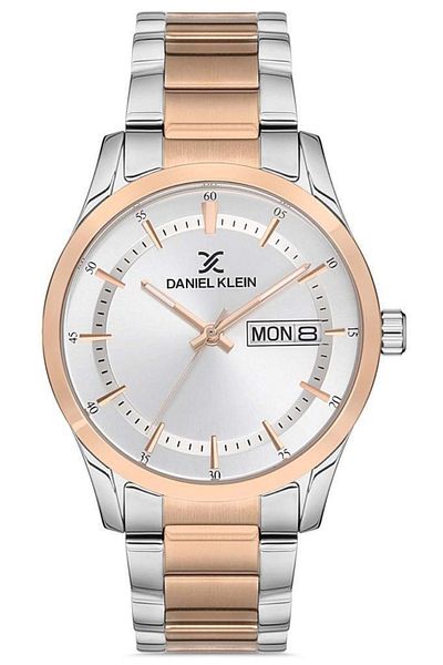 Daniel Klein Rose Gold/Metallic Steel Bracelet Men's Wristwatch with Calendar