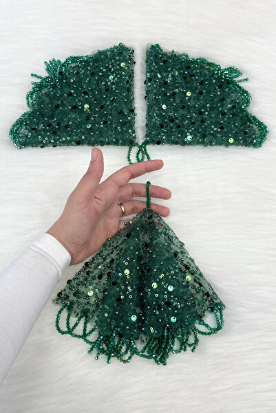 ZEYMERADE منديل العروس والعريس الأخضر الترتر واللؤلؤ وحجر الكريستال مفصل الزفاف الحناء الختان وعد الخطوبة هالاي