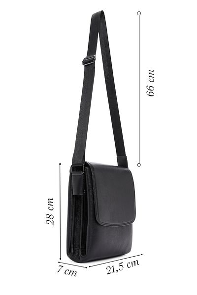 Derimod Men's Black Leather Messenger Bag - 22wbd3502ft