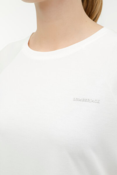 lumberjack Wl Cindy 11ck906 3fx - Ecru γυναικείο κοντομάνικο μπλουζάκι