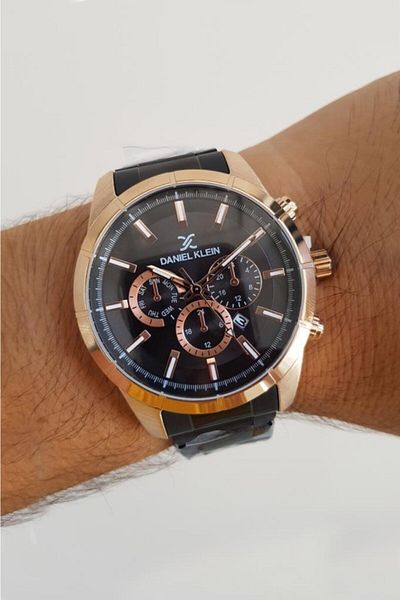 Daniel Klein Black/rose Gold Steel Bracelet Men's Wristwatch