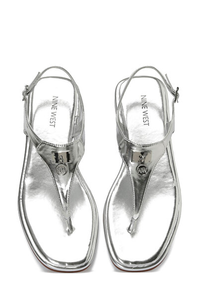 Nine West Wollo 4Fx Silver Women's Flat Sandals