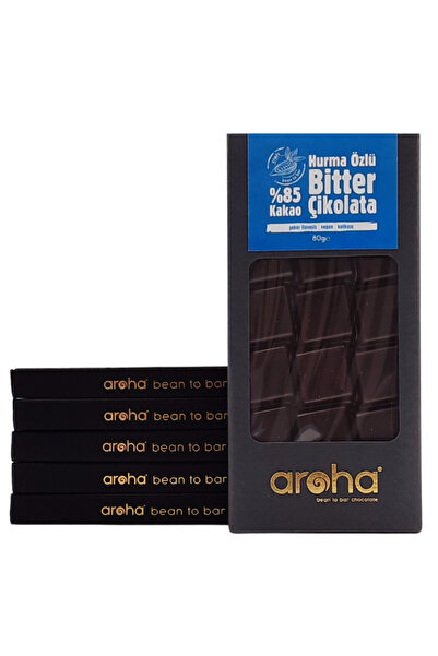 AROHA %85 Kakao Hurma Özlü Bitter Çikolata 6'lı Paket (80 G X 6 Adet)
