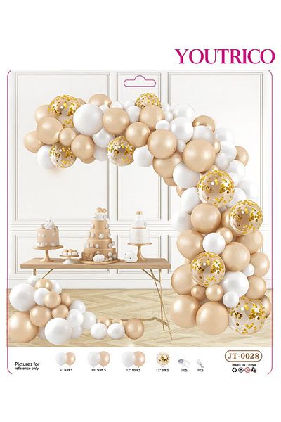 Youtrico Sweet Macaron Balloon Garland Set - Dreamy Wedding Arch & Photo Backdrop in Soft Colors