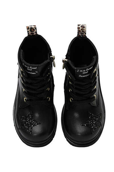 SEVENTEEN Černé dívčí pracovní boty WOLTRAN 3PR