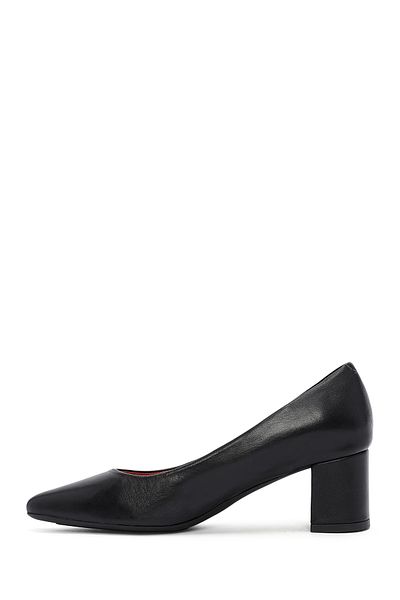 Derimod Gritti Women's Black Thick Heeled Leather Shoes 20Wfd 170218