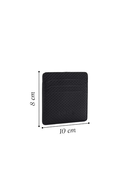 Derimod Black Leather Men's Card Holder - 000a2d310326