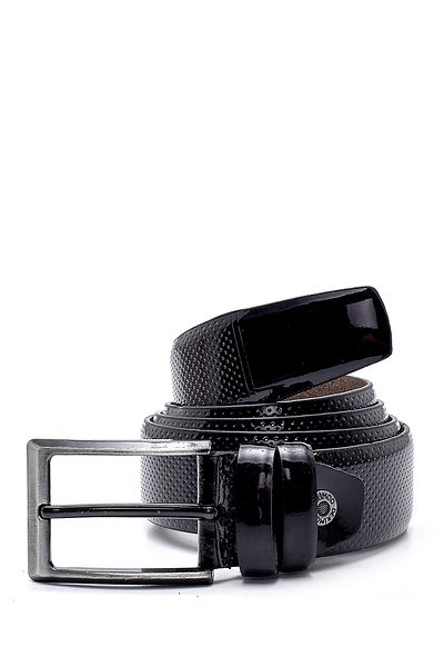 Derimod Black Patent Leather Men's Belt - 000a2d1200816