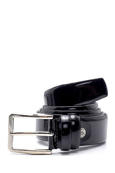 Derimod Black Patent Leather Men's Belt - 000a2d1200216