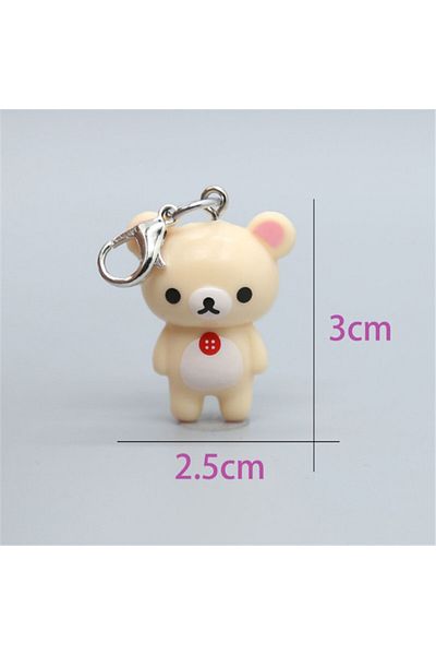 Choice White Rilakkuma Easy Bear Keyrings Kawaii Lazybear Doll Key Chains Bag Clothing Puller Phone Rope Ne