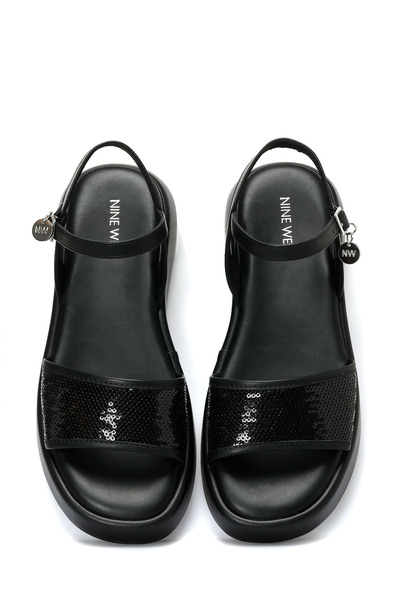 Nine West Valleria 4Fx Black Women's Thick Sole Sandals