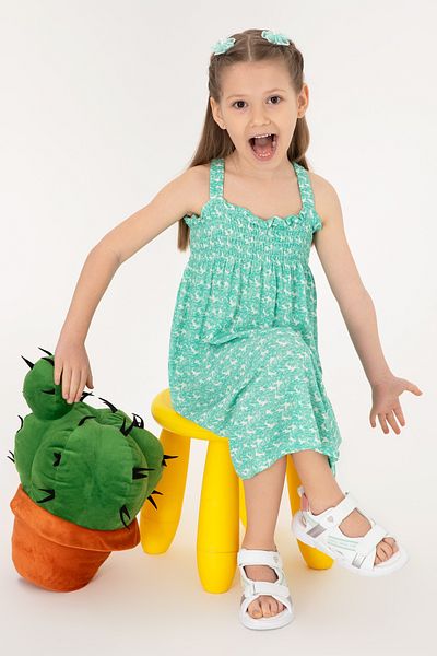 U.S. Polo Assn. Girl's Mint Strap Crepe Fabric Knitted Dress 50306250-Vr090