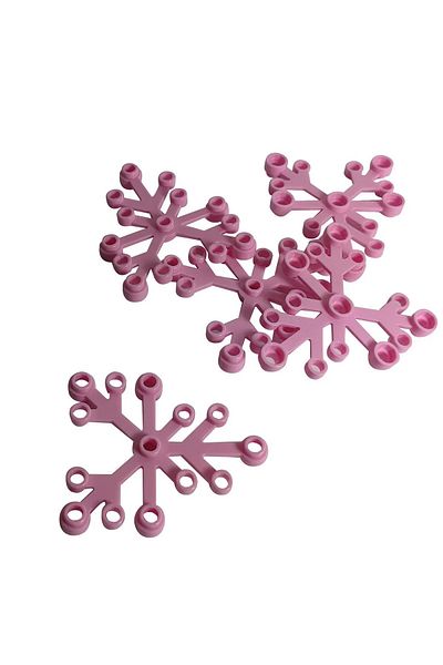 LEGO Accessory Moc Custom Minifigure Plant Pink 6 X 5 Leaf Plant 4 Pieces Will Be Sent