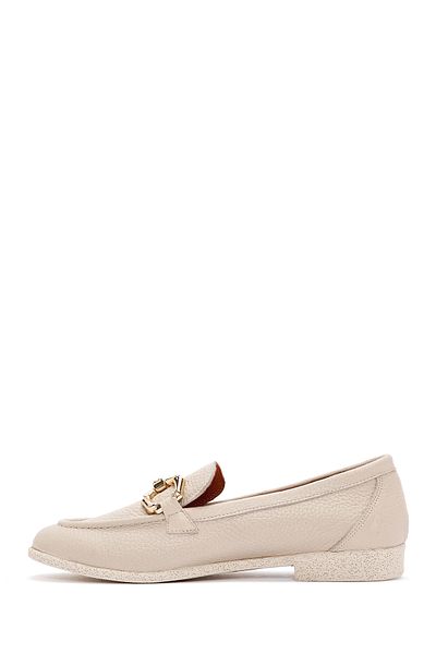 Derimod Women's Cream Leather Genuine Leather Masculine Penny Loafer Shoes Casual Daily Shoes 24Sfd2021Ft