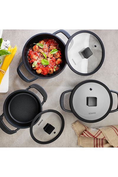 Schafer Hektor 3-piece cast iron pot set 6 pieces - black