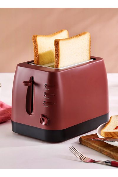 Bergner Toaster For Toasting Bread Maroon Collection