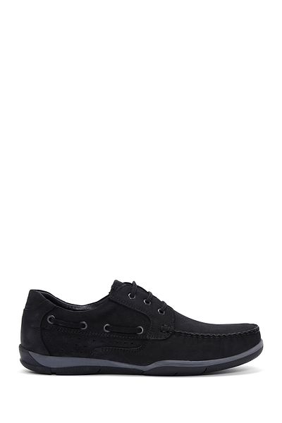 Derimod Black Nubuck Leather Men's Casual Shoes - Lace-up, 24sfd6702v3