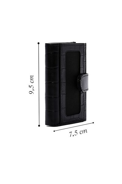 Derimod Black Leather Men's Card Holder - 000a2d3094e3