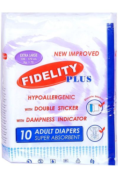 fidelity Adult Diapers Extra Large New Improved 10 Units