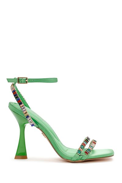 Derimod Pantofi de damă cu toc subțire cu bandă verde pentru gleznă Sandale 24sfd443114
