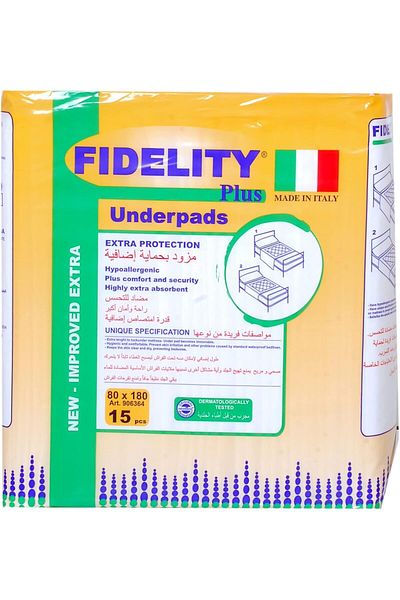 fidelity Underpads 80 X 180 cm - 15 Units