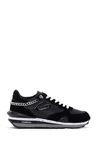 Derimod Alberto Guardiani Black Wen Leather Women's Sneaker - Thick Sole G03g100013