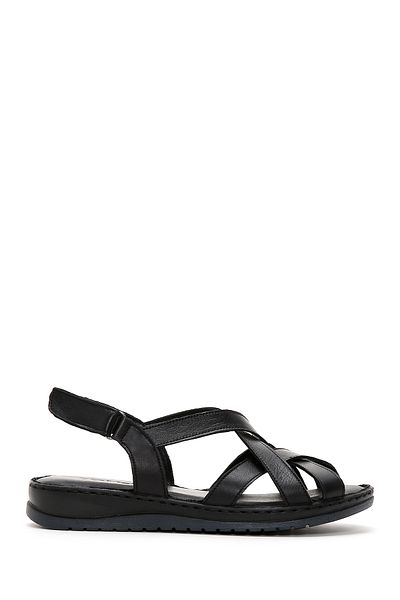 Derimod Black Leather Comfort Sandals - Ankle Strap, Women's, 24sfd340218