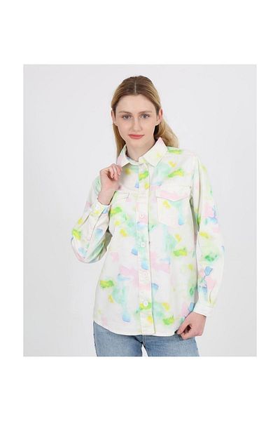 VELLICHOR Țesătură naturală - Jachetă colorată Alb-albastru-verde-212