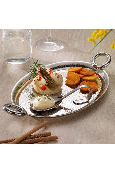 Schafer Ottoman Coffee Presentation Set 2 Pieces-Silver