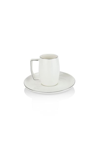 Schafer Flott 6-Piece Coffee Cup Set - 12 Pieces Silver
