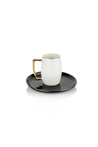 Schafer Flott 6-Piece Coffee Cup Set 12 Pieces-Black