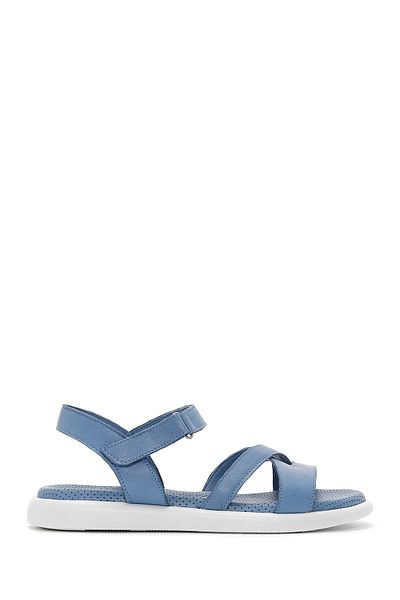 Derimod Sandale confortabile din piele naturală cu curele albastre pentru femei 24sfd360918