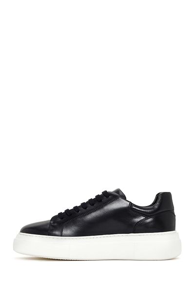 Derimod Black Leather Sneaker - Men's, Lace-up, Thick Sole, 24sfd613418