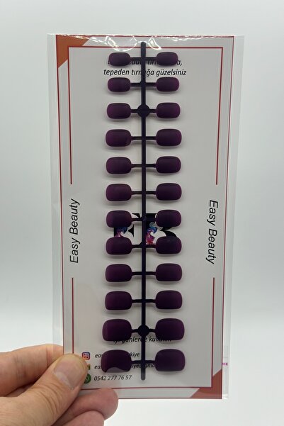 Easy Beauty 24 Adet Renkli Mat Kısa Takma Tırnak Oval-kare 1051