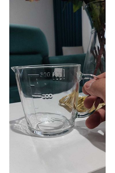 ORTAKÖY CENNETİ Glass 500 Cc Measuring Cup Delisoga with Handle and Spout