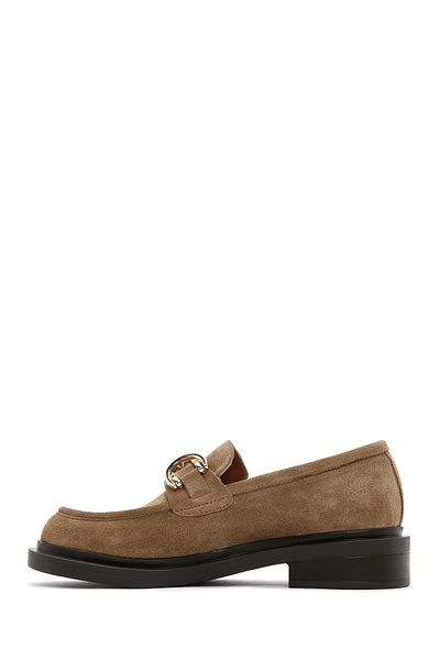 Derimod Pantofi de damă maro cu cataramă din piele de căprioară din piele naturală masculină casual 24wfd180310