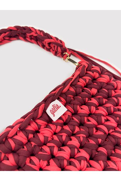 Galia Tasarım Cherry Flame Hand Knitted Mini Shoulder Bag (Red Tones)