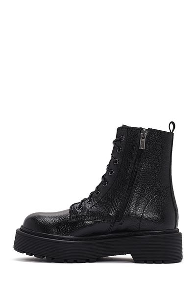 Derimod Black Leather Women's Boots - Zippered, 24wfd1818ft