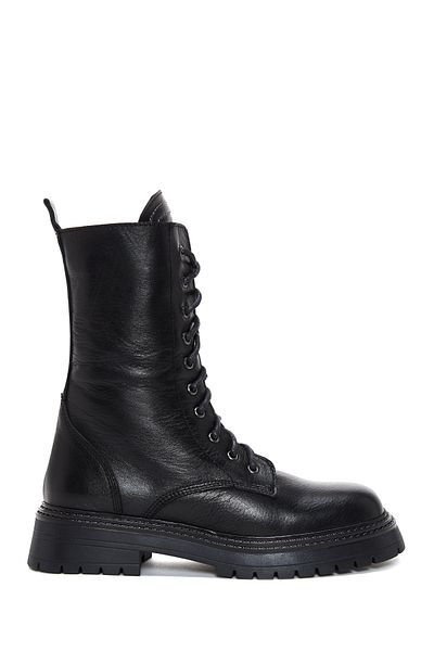Derimod Black Leather Women's Boots - Zippered, 24wfd 182318