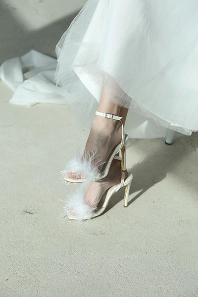 Letafia Diva Furry Stiletto Alb