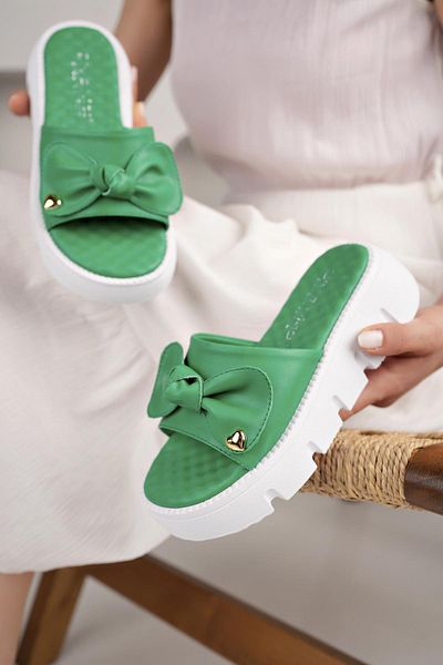 Nesil Shoes Γυναικείες παντόφλες Dvm 6600 Green Massage Sole