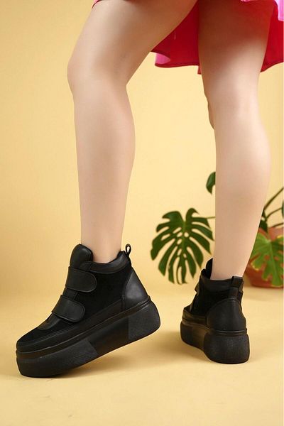 Nesil Shoes Γυναικεία αθλητικά μποτάκια Minal 96181 Black Velcro