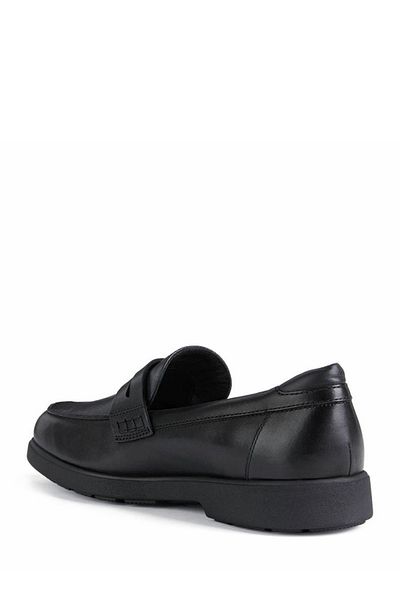 Geox Spherica Ec11 Black Leather Men's Loafer - U25efc00043c9999
