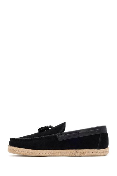 Derimod Pantofi pentru bărbați din piele naturală din piele de căprioară neagră Pantofi casual Penny Loafer Pantofi de zi cu zi 24sfd603010