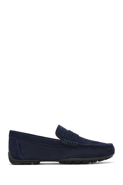 Geox Men's Navy Blue Cosmopolis Suede Genuine Leather Casual Daily Loafer Shoes U35Cfb00020C4064
