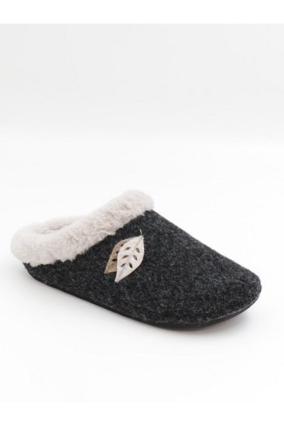 BENTO 9529 Black Winter Anatomical Closed-Front Women's Slippers