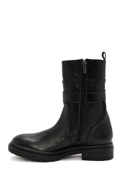 Derimod Black Leather Women's Boots - Zippered, 24WFD 185318